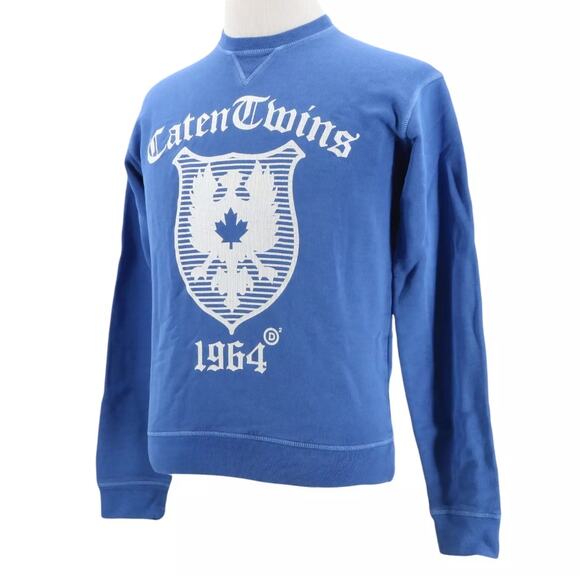 $400 NWT Dsquared2 Caten Twins 1964 Sweatshirt Men's Small Blue Graphic Sweater